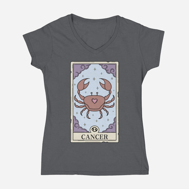 Cancer Card-Womens-V-Neck-Tee-Maria