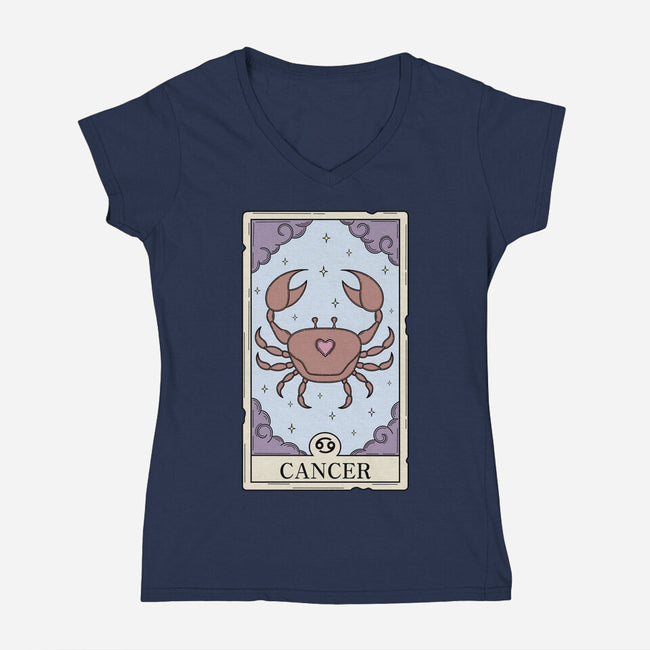 Cancer Card-Womens-V-Neck-Tee-Maria