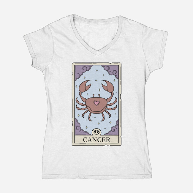 Cancer Card-Womens-V-Neck-Tee-Maria