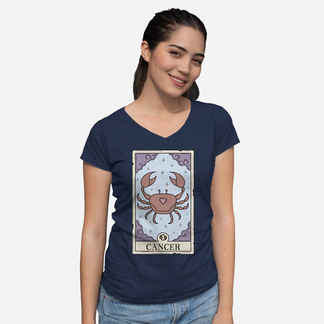 Cancer Card-Womens-V-Neck-Tee-Maria