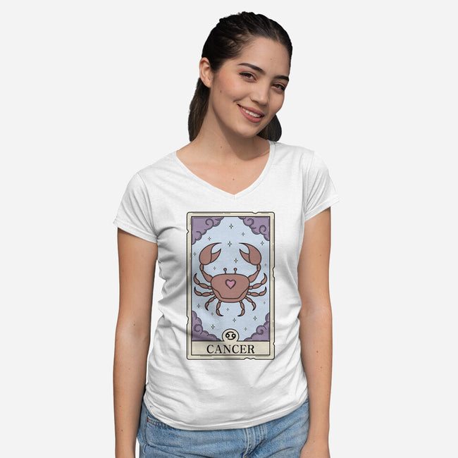 Cancer Card-Womens-V-Neck-Tee-Maria