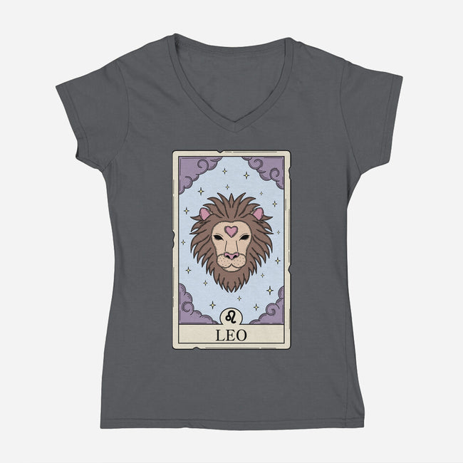 Leo Card-Womens-V-Neck-Tee-Maria