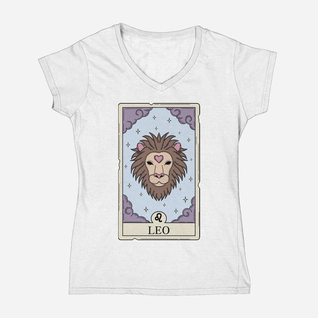 Leo Card-Womens-V-Neck-Tee-Maria