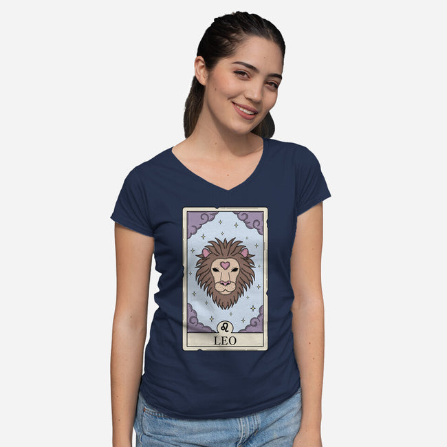 Leo Card-Womens-V-Neck-Tee-Maria