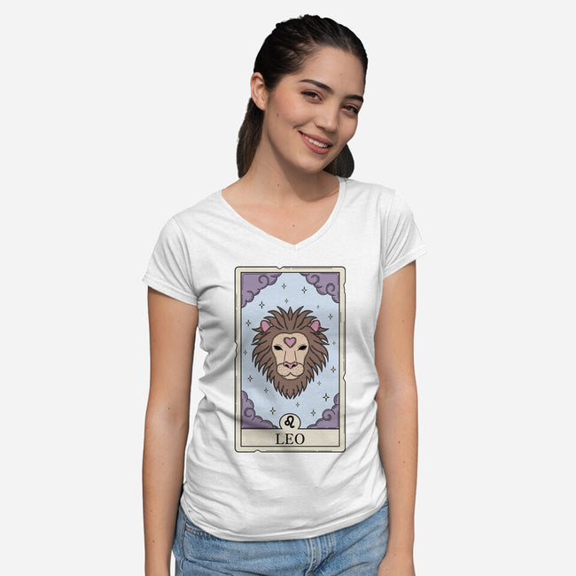 Leo Card-Womens-V-Neck-Tee-Maria