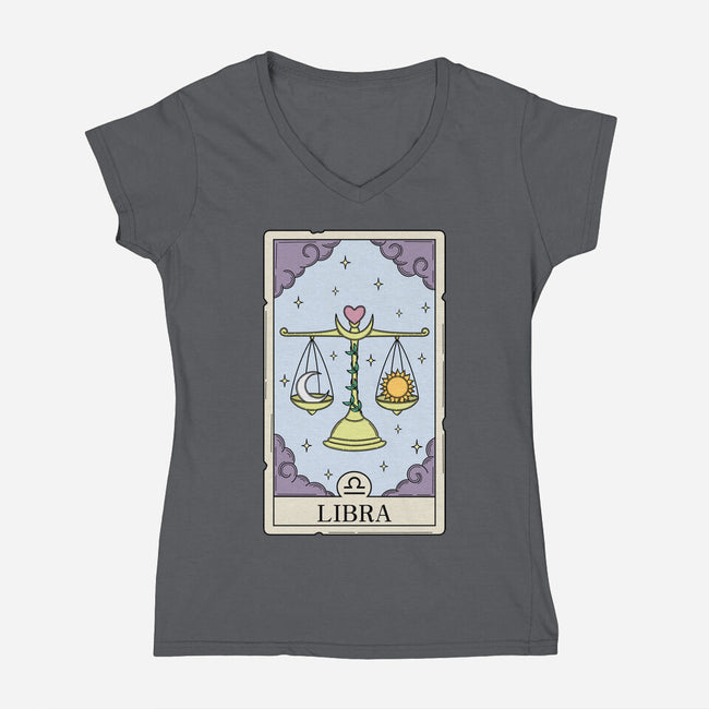 Libra Card-Womens-V-Neck-Tee-Maria