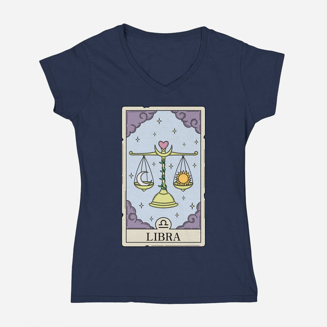 Libra Card-Womens-V-Neck-Tee-Maria