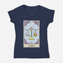 Libra Card-Womens-V-Neck-Tee-Maria