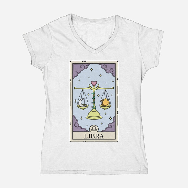 Libra Card-Womens-V-Neck-Tee-Maria