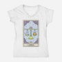 Libra Card-Womens-V-Neck-Tee-Maria