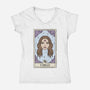 Virgo Card-Womens-V-Neck-Tee-Maria