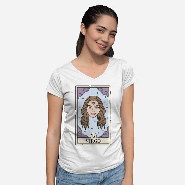 Virgo Card-Womens-V-Neck-Tee-Maria