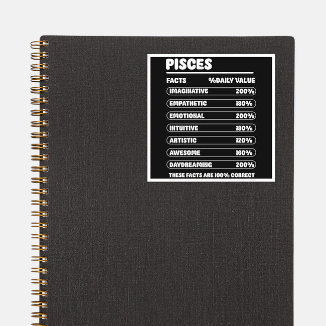 Pisces Facts Chart-None-Glossy-Sticker-MaxoArt