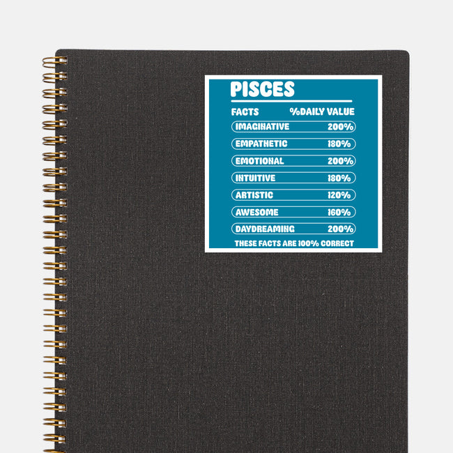 Pisces Facts Chart-None-Glossy-Sticker-MaxoArt