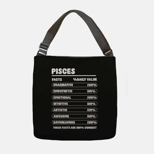 Pisces Facts Chart-None-Adjustable Tote-Bag-MaxoArt