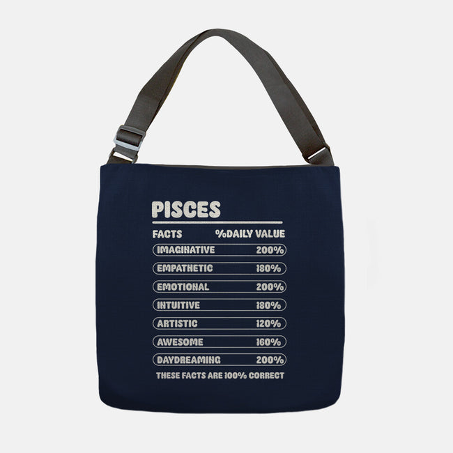 Pisces Facts Chart-None-Adjustable Tote-Bag-MaxoArt