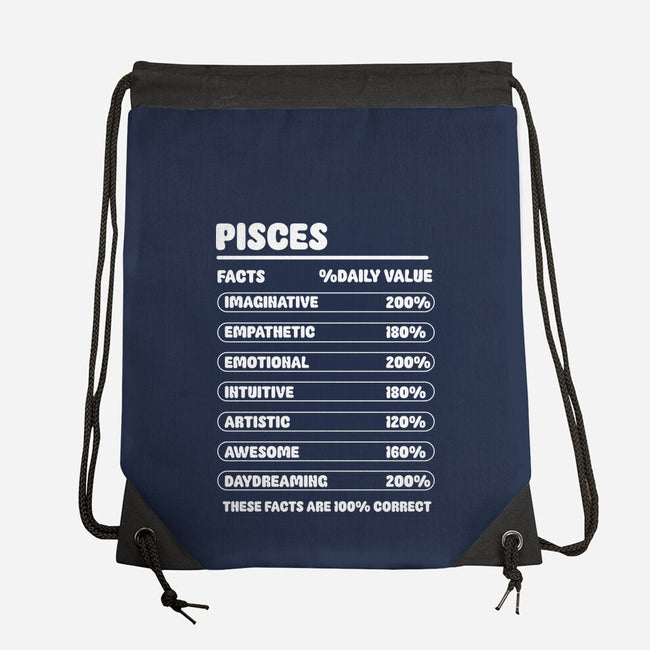 Pisces Facts Chart-None-Drawstring-Bag-MaxoArt