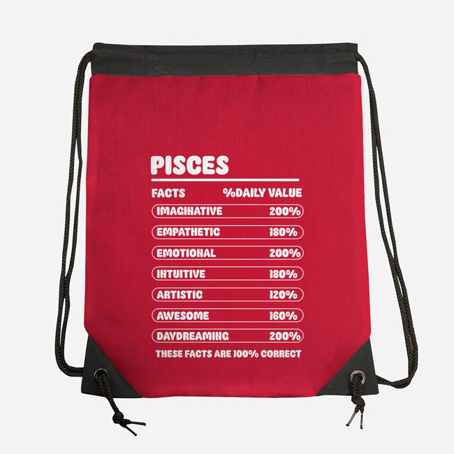 Pisces Facts Chart-None-Drawstring-Bag-MaxoArt