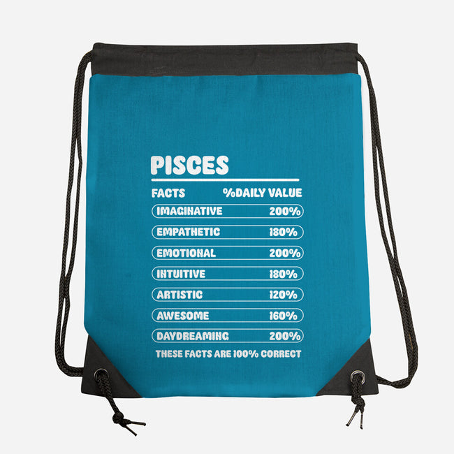 Pisces Facts Chart-None-Drawstring-Bag-MaxoArt