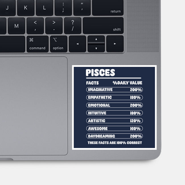 Pisces Facts Chart-None-Glossy-Sticker-MaxoArt