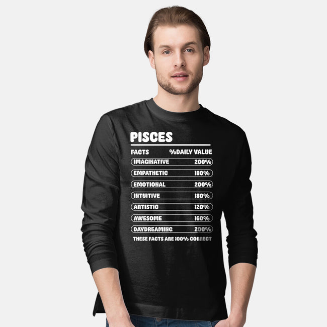Pisces Facts Chart-Mens-Long Sleeved-Tee-MaxoArt