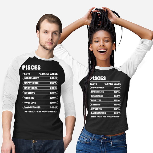 Pisces Facts Chart-Unisex-Baseball-Tee-MaxoArt