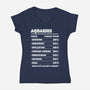 Aquarius Facts Chart-Womens-V-Neck-Tee-MaxoArt
