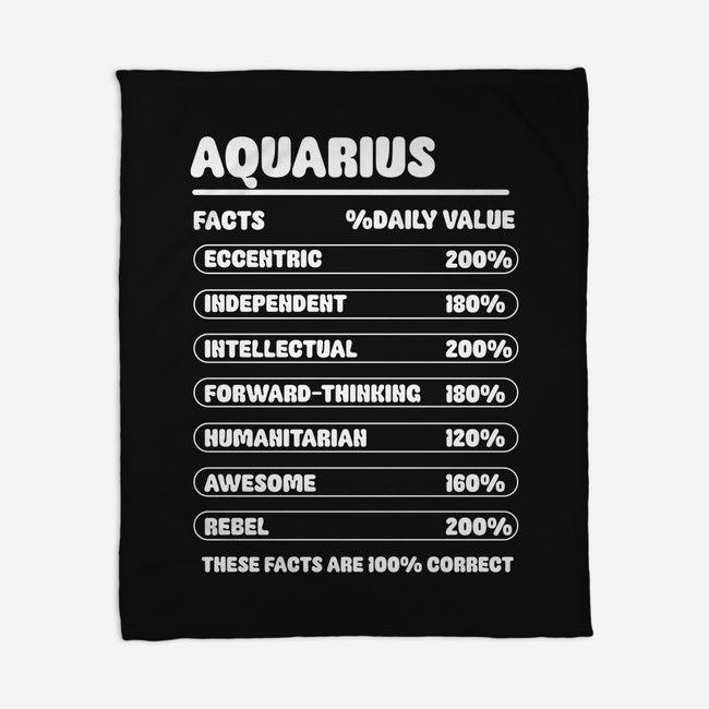 Aquarius Facts Chart-None-Fleece-Blanket-MaxoArt