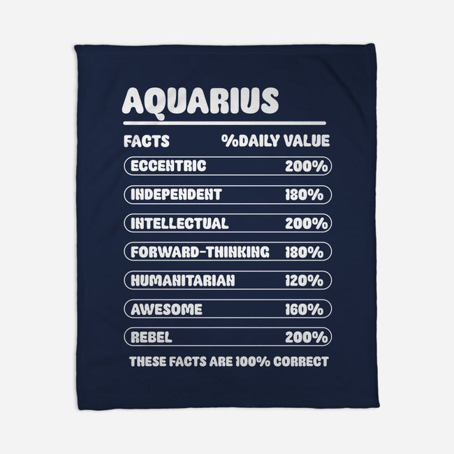 Aquarius Facts Chart-None-Fleece-Blanket-MaxoArt