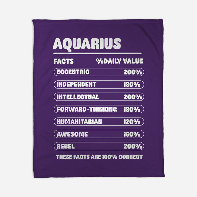 Aquarius Facts Chart-None-Fleece-Blanket-MaxoArt