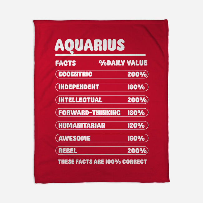 Aquarius Facts Chart-None-Fleece-Blanket-MaxoArt