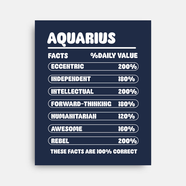 Aquarius Facts Chart-None-Stretched-Canvas-MaxoArt