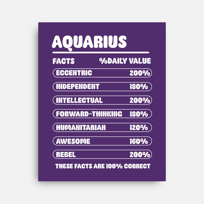 Aquarius Facts Chart-None-Stretched-Canvas-MaxoArt