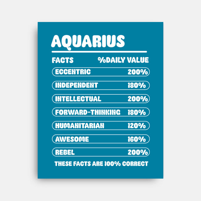 Aquarius Facts Chart-None-Stretched-Canvas-MaxoArt