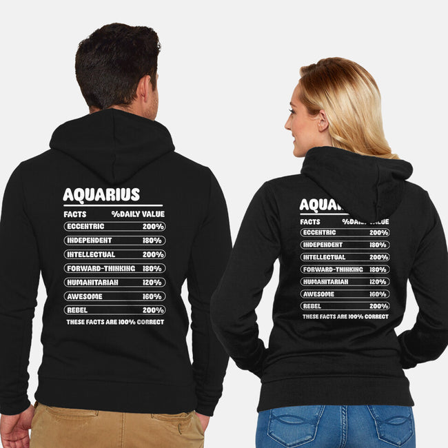 Aquarius Facts Chart-Unisex-Zip-Up-Sweatshirt-MaxoArt
