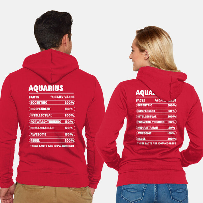 Aquarius Facts Chart-Unisex-Zip-Up-Sweatshirt-MaxoArt