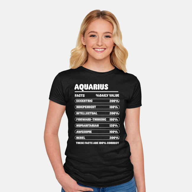 Aquarius Facts Chart-Womens-Fitted-Tee-MaxoArt