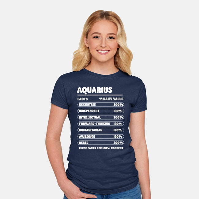 Aquarius Facts Chart-Womens-Fitted-Tee-MaxoArt