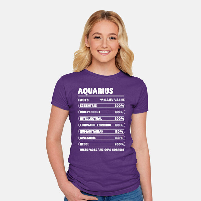 Aquarius Facts Chart-Womens-Fitted-Tee-MaxoArt