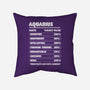 Aquarius Facts Chart-None-Removable Cover w Insert-Throw Pillow-MaxoArt