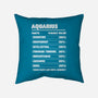Aquarius Facts Chart-None-Removable Cover w Insert-Throw Pillow-MaxoArt