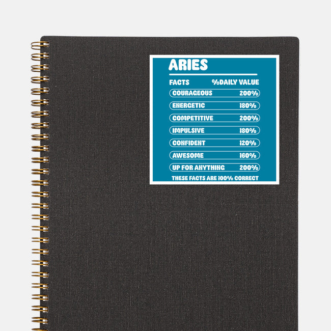 Aries Facts Chart-None-Glossy-Sticker-MaxoArt