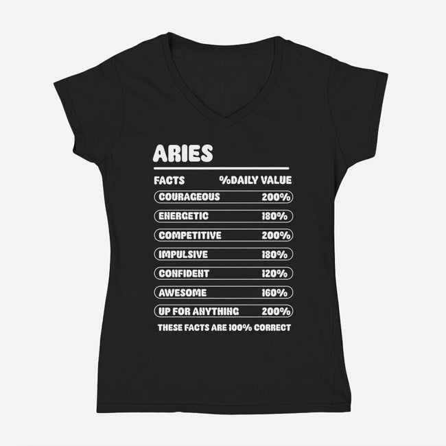 Aries Facts Chart-Womens-V-Neck-Tee-MaxoArt