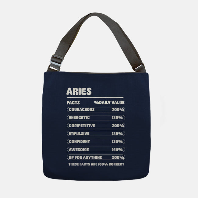 Aries Facts Chart-None-Adjustable Tote-Bag-MaxoArt