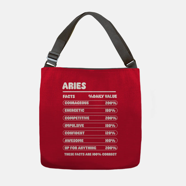 Aries Facts Chart-None-Adjustable Tote-Bag-MaxoArt