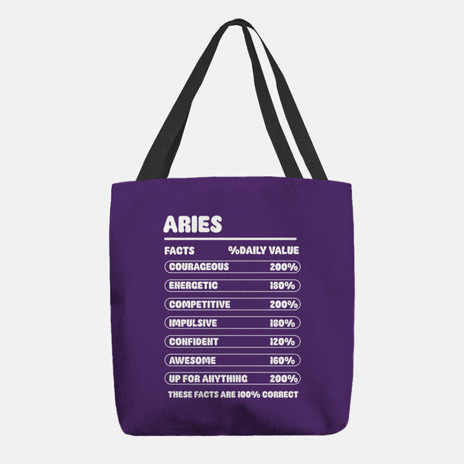 Aries Facts Chart-None-Basic Tote-Bag-MaxoArt