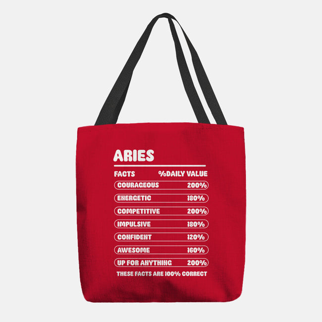 Aries Facts Chart-None-Basic Tote-Bag-MaxoArt
