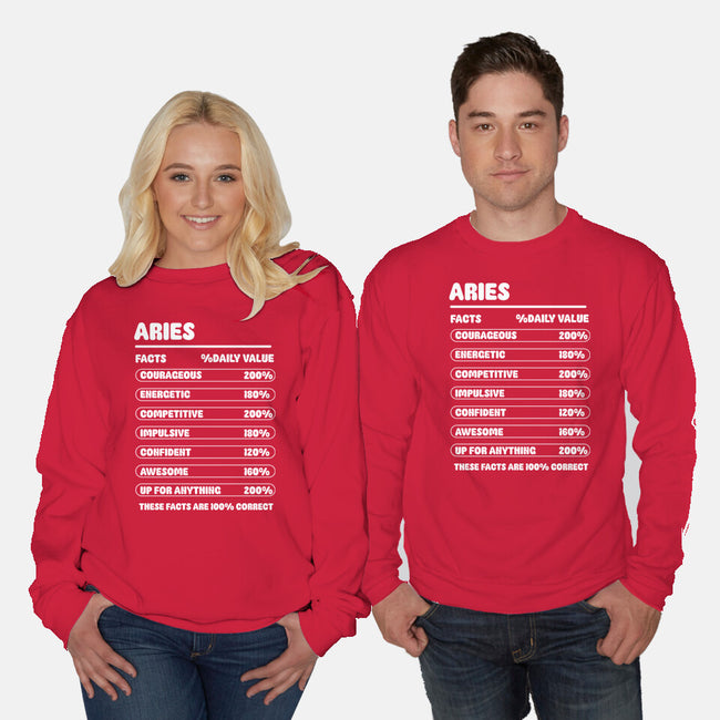 Aries Facts Chart-Unisex-Crew Neck-Sweatshirt-MaxoArt