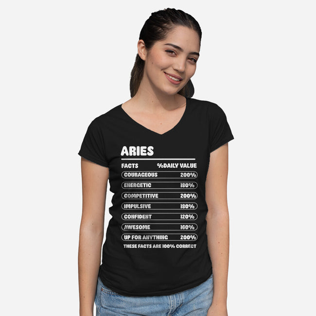 Aries Facts Chart-Womens-V-Neck-Tee-MaxoArt