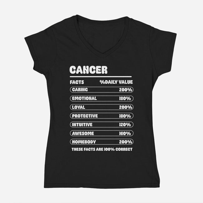 Cancer Facts Chart-Womens-V-Neck-Tee-MaxoArt